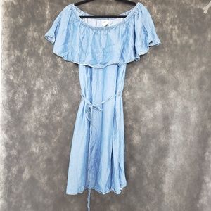 Old navy denim off the shoulder dress sz large